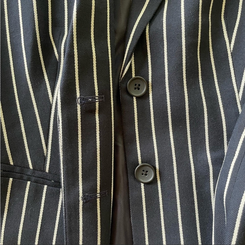 Banana Republic Navy Striped 2 Button Fitted Blazer - Picture 7 of 13